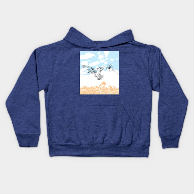 Hummingbird print Kids Hoodie by rachelsfinelines